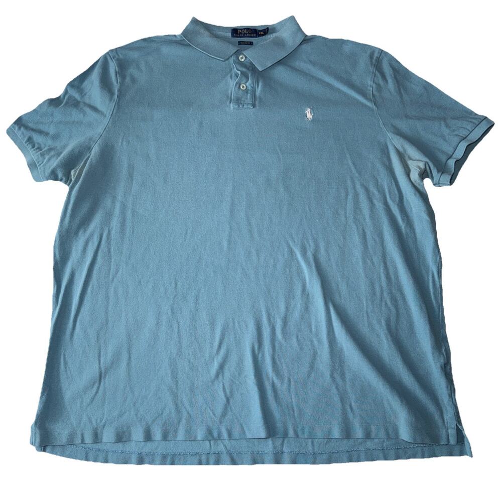POLO RALPH LAUREN Polo Shirt Mens XXL Light Blue Casual Classic Preppy Pony Logo